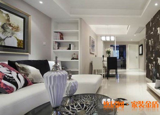 黑白系客厅效果图