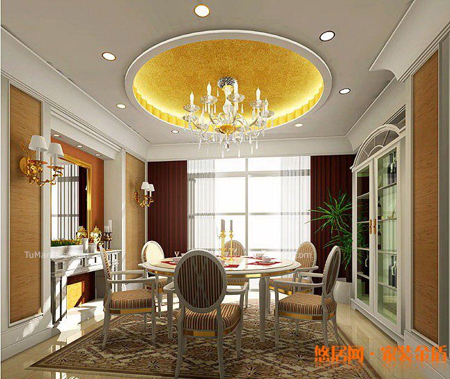 欧式餐厅吊顶效果图